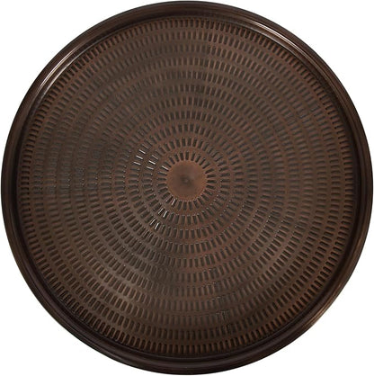Kate and Laurel Mahdavi Modern Round Outdoor Coffee Table; 25 x 25 x 16; Bronze; Transitional Patio Coffee Table with Textured Top for Outdoor Furniture Decor