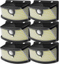 Aootek New Solar Motion Sensor Lights 120 LEDs with Lights Reflector,270° Wide Angle, IP65 Waterproof, Step Lights for Front Door, Yard, Garage, Deck (Black, Daylight White, 6-Pack)