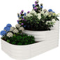 GarveeLife Galvanized Tiered Raised Garden Bed Kit with Open Base – 43x63x31.5 Oval Ground-Connected Planter for Vegetables, Herbs & Flowers (Modular 3 in-1Design),Beige