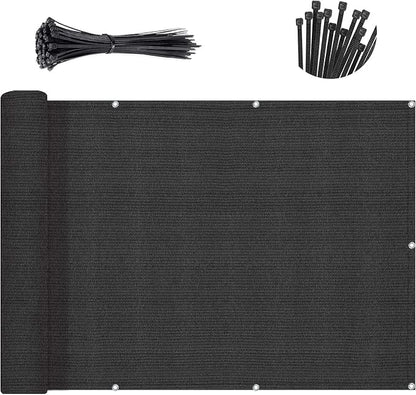 Sunny Guard Customized 3.3'x15' Black Balcony Privacy Screen, 180 GSM by SUNNYGUARD