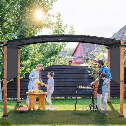 Universal Waterproof Pergola Canopy Shade Cover Replacement - 17'x6.8' Outdoor Sun Shades Canopy Top for Patio Gazebo Deck Balcony Porch, Cover Only (Dark Gray)