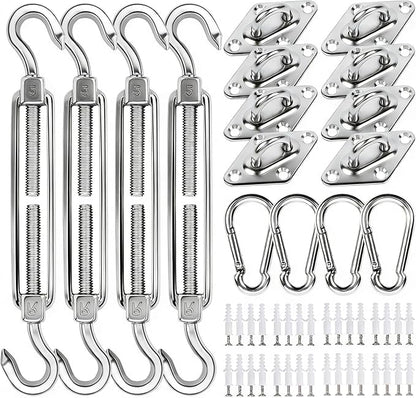 yofit Shade Sail Hardware Kit 5 inch for Triangle Rectangle Sun Shade Sail Installation, 304 Grade Stainless for Garden Outdoors, 80 Pcs