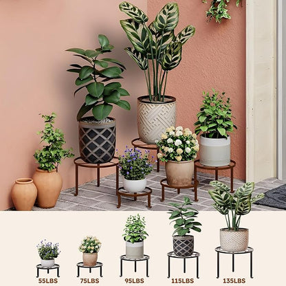 5 PackHeavy Duty Rack for Planter,Anti-Rust Flower Pot Stand Holder for Multiple Plants,Potted Plant Shelf for Living Room, Balcony, Garden, Patio