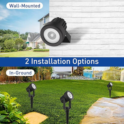 T-SUNUS RGB Solar Spot Lights Outdoor Christmas, Color Changing Landscape Spotlights Waterproof IP65 9.8ft Cable Separated Panel for Flag Patio Pathway Yard Garden Wall Halloween Holiday Decoration