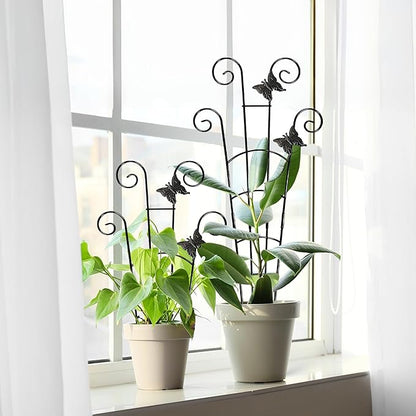 COOMIN 30'' Monstera Plant Support Outdoor, Metal Expandable Plant Supports for Indoor Plants, 4P Garden Trellis for Climbing Plants Indoor - Ivy, Pothos, Philodendron, Hoya