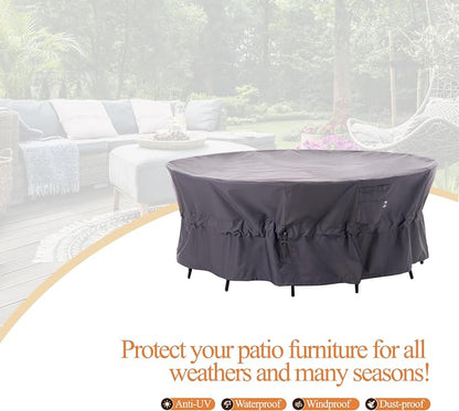 WJ-X3 Ripstop 84 Round Patio Table Cover, Waterproof, UV Resistant, Anti-Fading - Image 6