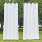 NICETOWN Winter White Outdoor Curtains 2 Panels for Patio Waterproof 55'' Wide 108'' Long, Stainless Steel Silver Grommet Privacy Protect Outdoor Drapes for Patio/Front Porch/Pergola