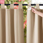 NICETOWN 2 Panels Outdoor Curtainss for Patio Waterproof, Detachable Tab Top Self-Stick Light Blocking Privacy Protect Outdoor Blinds for Pavilion/Indoor Outdoor Dividers, W84 x L84, Biscotti Beige