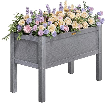TT Nature HDPE Raised Garden Bed with Legs, Outdoor Elevated Planter Box for Vegetables, Herbs & Flowers, Weather-Resistant Raised Garden Beds for Patio, Balcony & Backyard Gardening