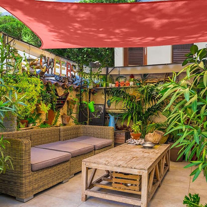 AsterOutdoor Sun Shade Sail Rectangle 10' x 13' UV Block Canopy for Patio Backyard Lawn Garden Outdoor Activities, Terra
