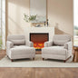 Oversized Chaise Lounge Chair Set of 2, Cloud Fluffy Chaise Sofa Recliner with Adjustable Backrest, Comfy Upholstered Sleeper Couch Bed, Modern Deep Seat Reading Armchair for Living Room, Bedroom