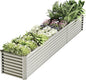 12x2x2ft Raised Garden Beds Outdoor Kit, Galvanized Planter Garden Boxes Outdoor, Metal Raised Garden Beds for Vegetables,Fruits,Herb,Flower,Silver