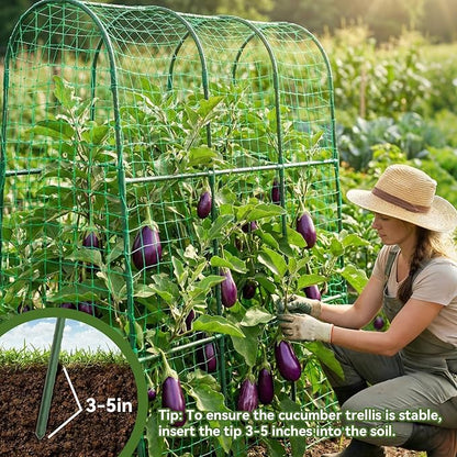2 Pack Cucumber Trellis for Raised Bed, U-Shape Garden Trellis for Climbing Plants Outdoor, Metal Arch Trellis for Vegetables, Plant Support for Tomato, Bean, Pea