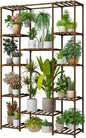 Bamworld 62.2'' Tall Plant Stand Indoor Large Plant Shelf for Multiple Plants Wood Flower Stand Outdoor Hanging Plant Rack for Living Room Garden Balcony Home Decor