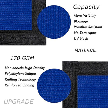 UPGRADE Privacy Screen 4' x 50' Fence Commercial Shade Cover with Brass Grommets Heavy Duty Perfect for Outdoor Back Yard, Blue, Customizable