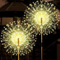 JJGoo Solar Firework Lights, 2 Pack 150 LEDs 2 Lighting Modes Solar Lights Outdoor Waterproof for Garden Patio Walkway Pathway Party Wedding Christmas Decorative - Warm White