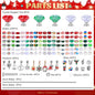 Decorative Garden Stakes DIY Fairy Wand Kit with Beads, Red Green White