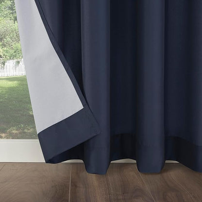 Sun Zero Marina Indoor/Outdoor UV Protectant Energy Efficient Grommet Curtain Panel, 54" x 95", Navy Blue