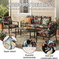Outdoor Cushion Covers, 8-Piece Floral Stretch Set with Non-Slip Straps