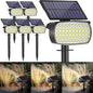 108 LED Solar Spot Lights Outdoor, Solar Lights Outdoor IP65 Waterproof, 3 Modes Solar Landscape Spotlights, Large Solar Powered Panel Lights for Garden Yard Pathway(Cool White/6 Pack)