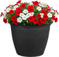 Sunnydaze 20-Inch Anjelica Large Plastic Pot for Plants - Outdoor Double-Walled Large Plastic Planter with Drillable Drainage Holes - Matte Black