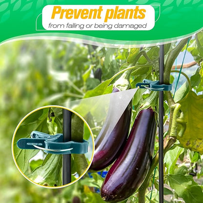 Tomato Plant Support Clips – 60 Pcs Reusable Plastic Garden Clips in 2 Sizes for Upright Growth of Vegetables, Flowers & Vines