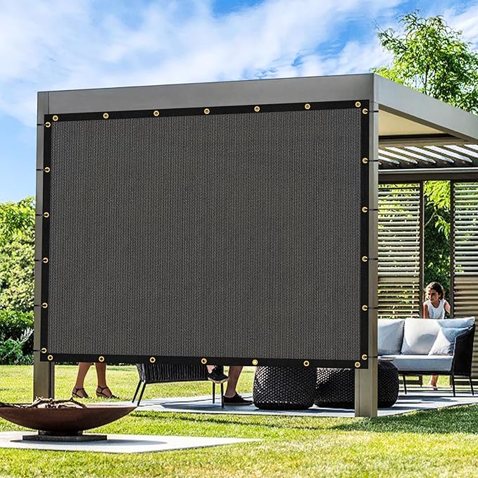 Artpuch Outdoor Pergola Shade Cover 6x11 FT Sun Shade Cloth with Grommets Dark Grey 90% UV Protection Canopy Patio Privacy Screen (Customized Available)
