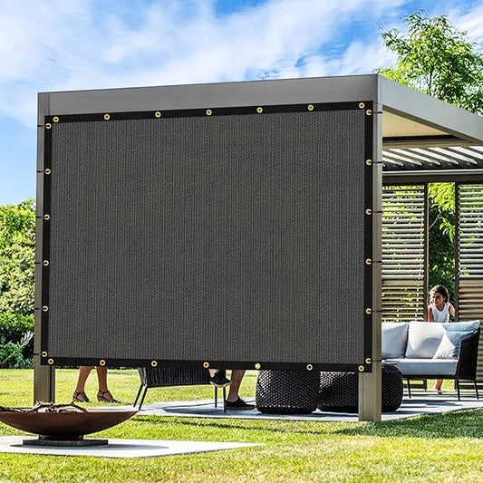 Artpuch Outdoor Pergola Shade Cover 15x15 FT Sun Shade Cloth with Grommets Dark Grey 90% UV Protection Canopy Patio Privacy Screen (Customized Available)