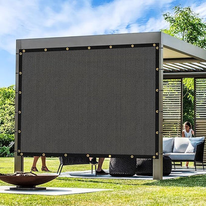 Artpuch Outdoor Pergola Shade Cover 8x15 FT Sun Shade Cloth with Grommets Dark Grey 90% UV Protection Canopy Patio Privacy Screen (Customized Available)