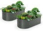 A ANLEOLIFE 2-Set 8X4X2 ft Galvanized Raised Garden Bed Kit, Oval Metal Deep Root Planters for Outdoor Plants, Quartz Grey