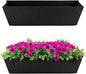 Adnee 2 Pcs 24 Inch Fabric Plant Window Box Liners-Rectangular Non-Woven Planter Basket Liner-Black Felt Flower Hanging Basket for Outdoor Garden Wall Hanging Planter Flower Vegetables