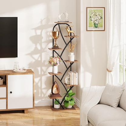 Plant Stand Indoor With Grow Lights - Corner Plant Stand For Indoor Plants, 51" Lighted Plant Shelf Indoor, 8 Tiered Tall Flower Holder, Dsiplay Rack For Living Room, Hallway, Home Décor