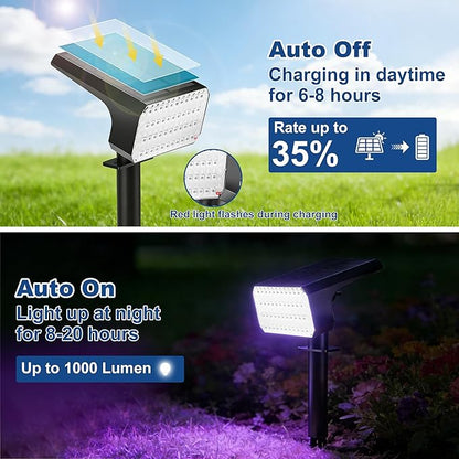LANSOW Solar Spot Lights Outdoor Color Changing, 8Pack/7 Modes Waterproof Solar Christmas Landscape Spotlights, LED Solar Powered Flood Lights for Yard Garden Pathway Outside Halloween, Auto ON/Off