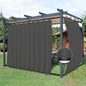 Easy-Going Outdoor Patio Curtains Detachable Tab Top Windproof Weatherproof Curtain for Cabana, Porch, Pergola and Gazebo, Tab Bottom Drape, 2 Panels, 110W x 108L inch, Gray