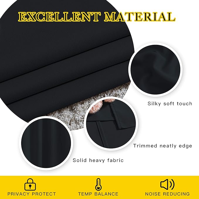 NICETOWN Black Out Dooway Curtain 80 inches Long, Grommet Thermal Insulated Window Treatment Light & Sound Blocking Drapes for Living Room/Hallway, W52 x L80, 1 Panel