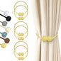Hion Magnetic Curtain Tiebacks Golden 6 Pack, Curtain Tiebacks Buckles Holdbacks Holders Hooks Clip for Home Bedroom Office Decorative Thick or Thin Curtain