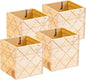 Wood Planter Box with Diamond Cross Hatch Style, 5 Inch Square, Rose Wood, Plastic Liner, Wedding Flowers Holder, Home and Venue Decor (5x5 Diamond Cross Hatch Set of 4, Rose Wood)