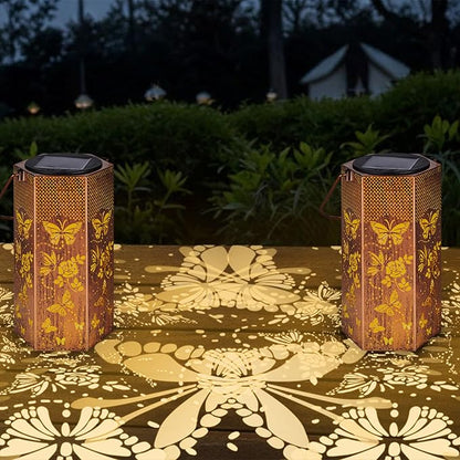 Mothers Day Gifts for Mom Grandma - Birthday Gifts for Women, 4 Pack Butterfly Solar Lanterns Outdoor Waterproof - Butterflies Solar Lights Outdoor Garden Decor for Outside