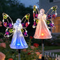 Angel Solar Lights for Cemetery Memorial Gift Grave Decorations Solar Angel Stake Lights Outdoor Waterproof Garden Decor Yard Lawn Ornaments, Angel Gifts for Women 2 Pack