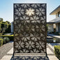 72in Metal Privacy Screen Outdoor Decorative Panel – Freestanding Rustproof Steel Patio Divider for Garden, Backyard, or Balcony, Modern Laser Cut Design for Stylish Privacy & Outdoor Decor