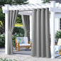 NICETOWN 2 Panels Outdoor Curtains for Patio Waterproof, Rustproof Grommet Blackout Waterproof Indoor Outdoor Curtains & Drapes Thermal Insulated for Cabana, Silver Grey, W52 x L72