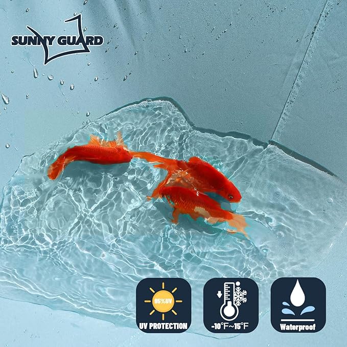 SUNNY GUARD Waterproof Sun Shade Sail 6.5' x 10' Sky Blue Rectangle UV Block Sunshade for Backyard Yard Deck Patio Garden Outdoor Activities and Facility(We Make Custom Size)