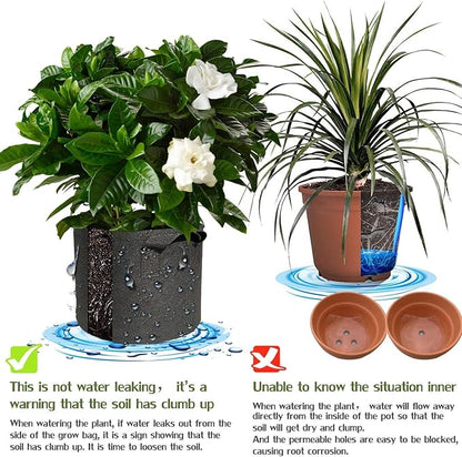 5 Pack 3 Gallon Grow Bags with Handles Garden Vegetable Flower Grow Bags Nonwoven Aeration Fabric Pots for Nursery Garden Planting