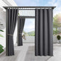 RYB HOME Waterproof Outdoor Curtains - Outdoor Gazebo Curtains Home Outside Curtain for Patio Sliding Glass Door Porch Pergola Thermal Shades Drapery, 1 Panel, W 52 x L 95, Grey