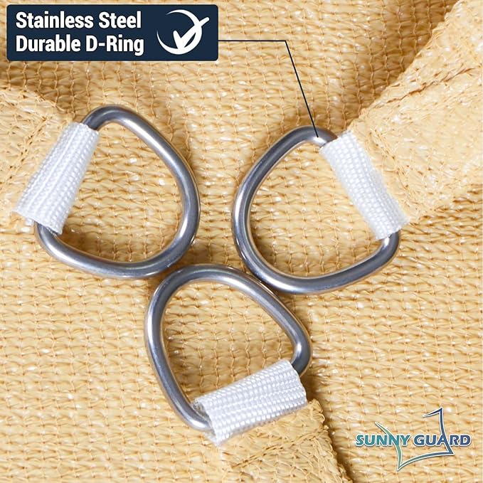 SUNNY GUARD Custom Size 8'x9'x12' Sand Sun Shade Sail Right Triangle UV Block Shade for Backyard Yard Patio Deck Garden(Customized)