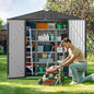 Storage Shed 74 x 48.2 in Metal Garden Shed with Lockable Doors, Dark Gray