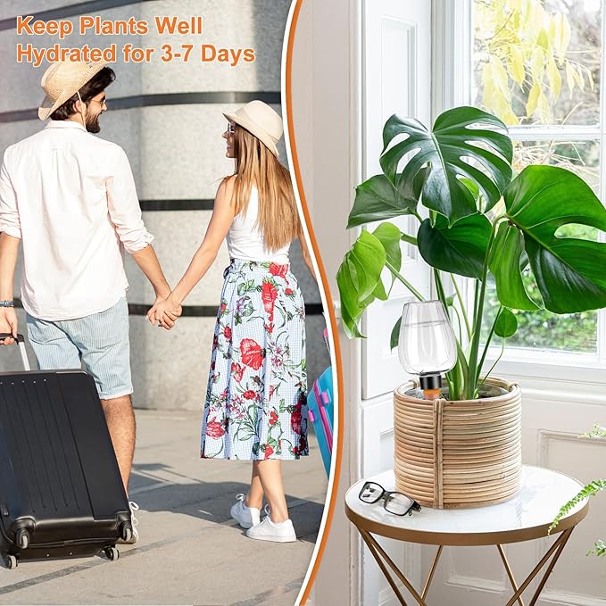 8 Pcs Plant Watering Globes Self Watering Planter Insert Plants Top Fill Water Device Plastic Water Bulbs Slow Release Terracotta for Plants, Clear