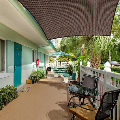 Eden's Decor Straight Flat-Edged Sun Shade Sail Rectangular 15' x 21' Brown UV-Blocking Outdoor Canopy Fabric Cloth Awning for Pergola Patio Garden Backyard Custom Size