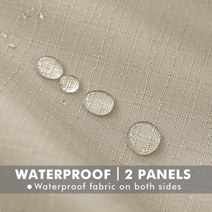 HolidayIdeas 4 Panels Linen Outdoor Curtains - Image 2