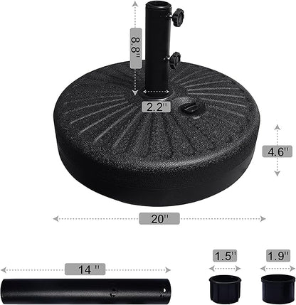 EliteShade Umbrella Base Water Filled Stand Market Patio Outdoor Heavy Duty Umbrella Holder(Black)